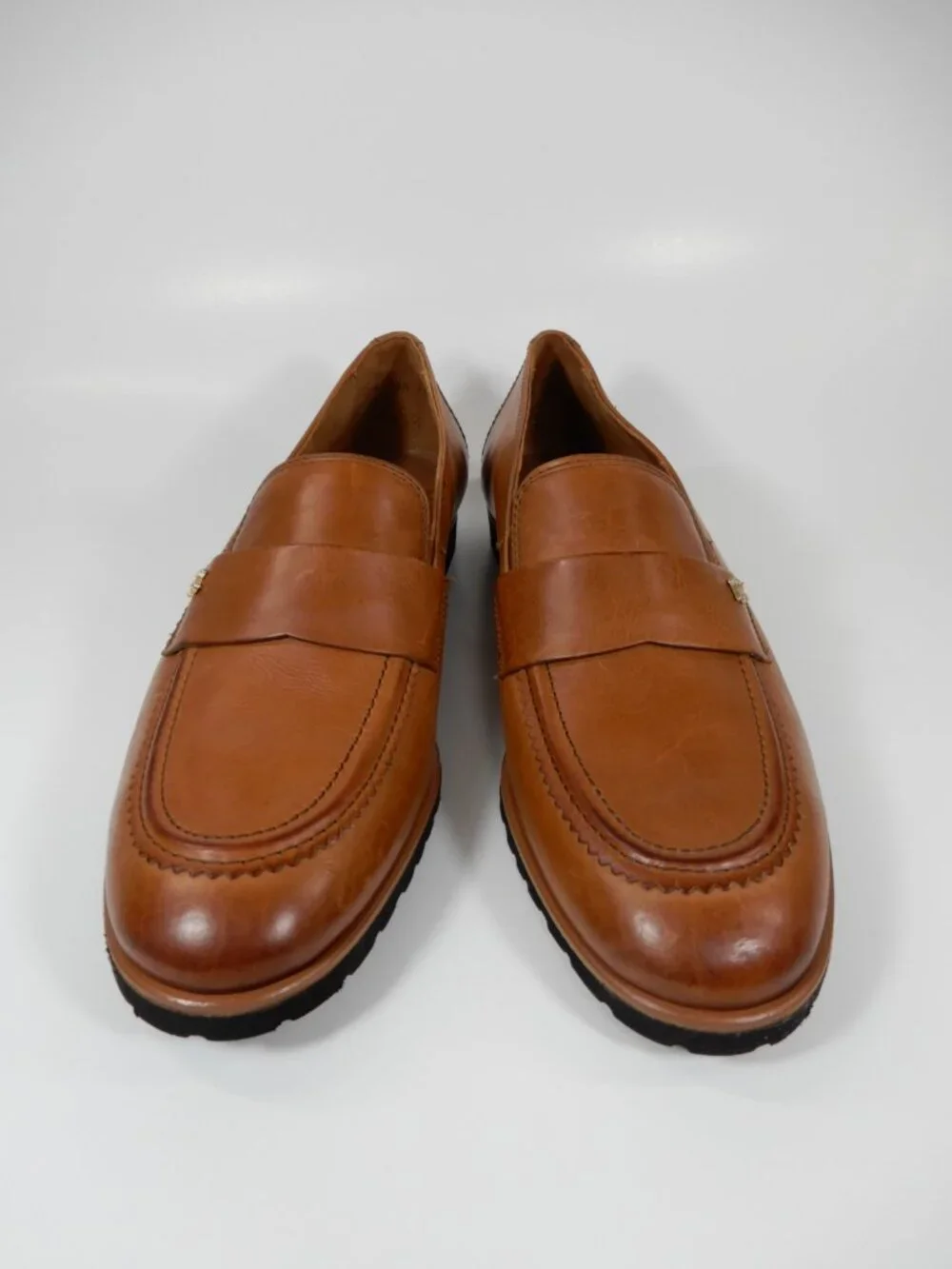 Paul Green Wheaton Flat Loafers Shoes Size 8 Cognac Brown Leather NEW